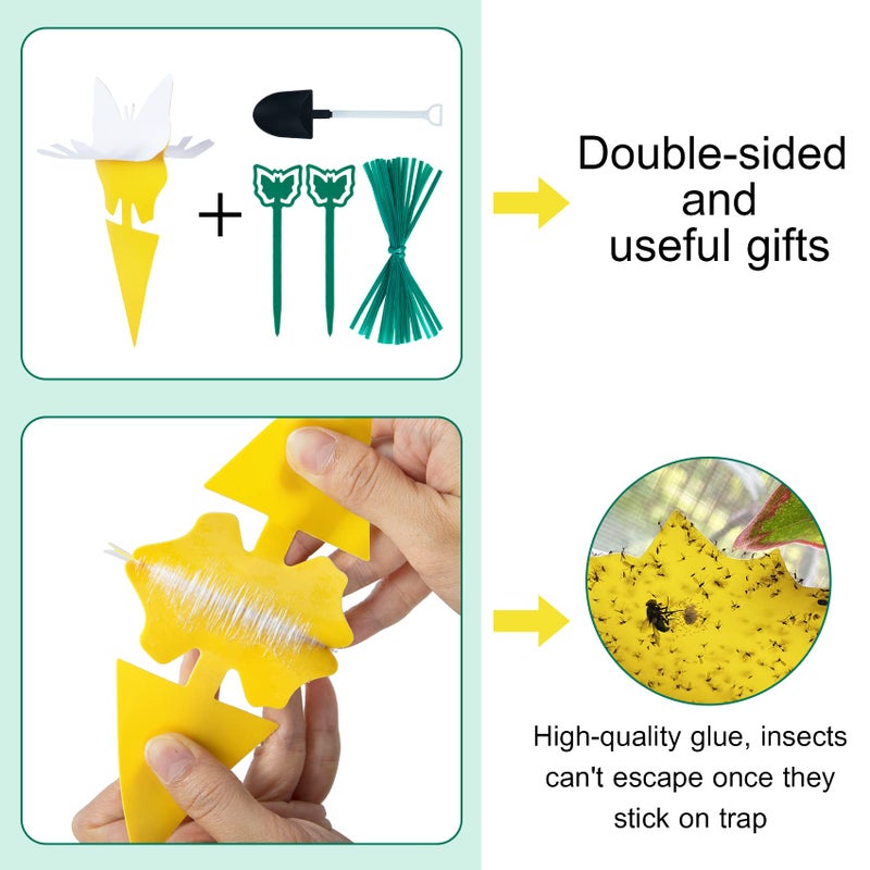Stingmon 54 Pack Fruit Fly Trap for Indoor, Gnat Traps for House Indoor, Fungus Gnat Killer Sticky Traps for Plants, Mosquitoes, Flying Insects - Image 3